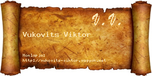 Vukovits Viktor névjegykártya
